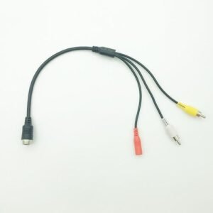 M12 Car Surveillance Video Cable 3 In 1 Aviation Head To 2 Rca Male Dc Female For Cctv Camera Security Ip Camera