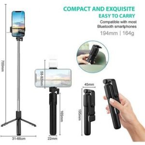 R1S wireless selfie stick mobile phone holder retractable portable multi-functional mini tripod with Bluetooth remote control fill light
