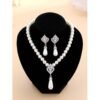 Non-Tarnish Rhinestone Jewelry Set Necklace Earrings Party Wedding For Women Girls