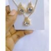 Gold Jewelry Set- Gold (Necklace & Earrings)