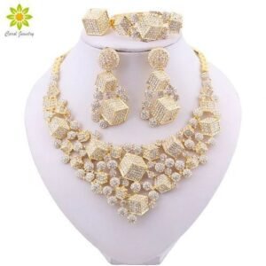4 In1 Women's Jewelry Sets - Necklace + Bracelet + Ring + Earrings