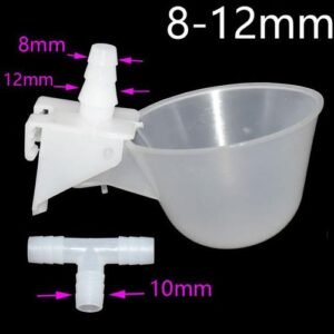20 Pcs 10 Mm Bird Pigeon Waterer Bowl Automatic Drinker Fountain Poultry Bird Feeder Quail Water Hanging Cup Poultry Supplies