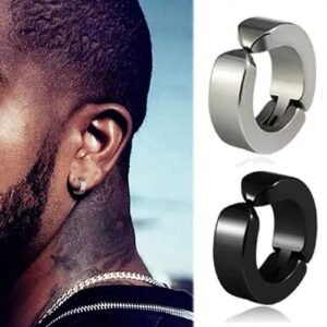 2 PAIRS EARRINGS WITHOUT HOLES UNISEX PUNK HOOP CLIP ON