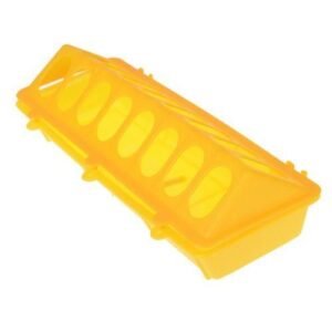 Plastic Trough Chicken Pigeon Poultry Ground Feeder Drinker Yellow