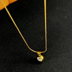 Stainless Steel Ball Pendant & Tiny  Chain Necklace