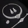 Zirconia Classy Necklace Bangle,& Earrings Wedding And Engagement Jewelry Set