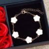 5-in-One Titanium Steel Five-Leaf Clover Jewelry Set - White