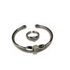 Elegant Silver Adjustable Ring And Bangle Set