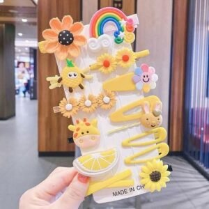 14pcsset New Girls Cute Cartoon Ice Cream Rainbow Hair