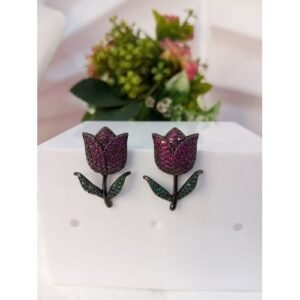 Flower Shape Purple  Color  Earing From MynnatApparels