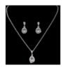 A Set of Silver steel Necklace with Diamond Pendant