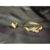 Ladies Classy 18k Gold Plated Bangle And Adjustable Ring Set