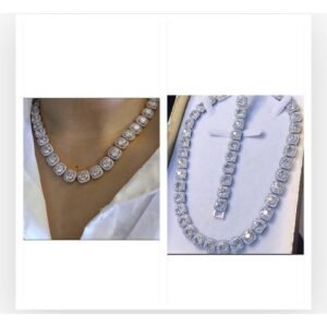 LUXURY ICE CUBAN CHOKER NECKLACE,BRACELET SET