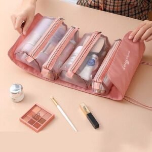 Detachable Cosmetic Bag Portable Large Capacity 4 in 1 Portable Folding Travel Cosmetics Storage Toiletry Bag