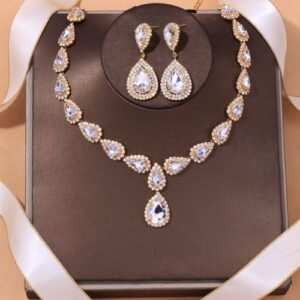 Fashion Jewelery Women's Jewelry Set Necklace And Earring Party Jewelry Set - Gold