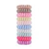 10pcs Top Fashion Ice Cream Colorful Ral N Screw Telephone Wire Hair Ties Pearly Premium Plastic Rubbers Ponytails