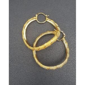 Sunbelle Trendy Zirconia Gold Plated Big Round Earrings
