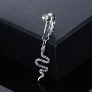 Non Pierce Snake Style Zirconia Sexy Belly Button Navel Ring