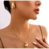 4 In 1 Luxury And Stylish Non Tarnished Jewelry Set (earrings, Pendant, Chain And Bracelet)