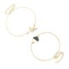 2Pcs/Set Hollow Dove Round Charm Chain Bracelet-Golden