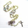 Rosary Necklace Green Meditation Prayer Beads Chain Holy Spirit Dove Medal Crucifix Cross Catholic Jewelry S Icon