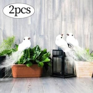 2 X 2 Pieces Foam Doves Simulation Bird Holiday
