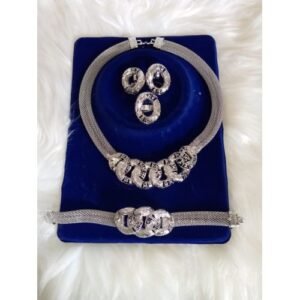 Elegant Costume Jewelry Set - Silver Color