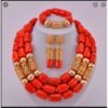 African Wedding Mixed Silver And Orange Coral Beads