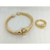 Classy 18k Gold Plated Adjustable Ring And Bangle Set