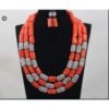 Africa Wedding Mixed Silver And Orange Coral Beads+bracelets