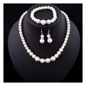 Diamond Jewelry Set; Necklace, Earrings, & Bracelet
