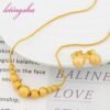 GOLD TINY NECKLACE AND EARRINGS STUD  JEWELRY SET
