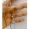 Non Fade Silver Linked Chain & Maple Leaf Pendant Necklace-Unixex