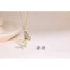 Jewelry Set-Butterfly Necklace And Rhinestone Stud Earrings