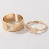 Classy 2 Gold Butterfly Knuckle Ring Set For Ladies Women