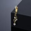 Non Pierce Gold Zirconia Sexy Belly Button Navel Ring(sgold)