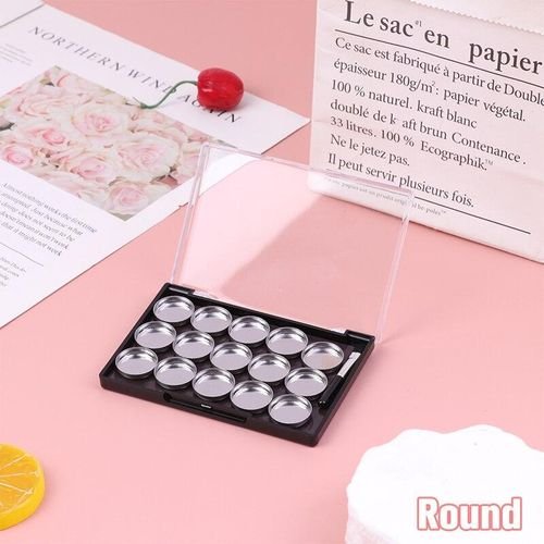 1Pc Empty ic Cosmetics Eyeshadow Blusher DIY eup Box With 15 Grids Iron Plate And Brush