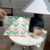 Korean Quilted Fresh Flowers Makeup Bag For Women Portable Toilet Bag Female Handbags Floral Organizers Storage Cosmetics Pouch