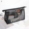 Portable Mesh Cosmetic Bag Women Travel Zipper Makeup Bag Transparent Cosmetics Organizer Wash Toiletry Beauty Storage Bag Pouch