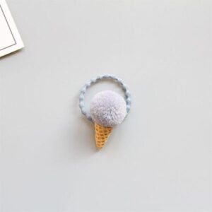 1pc Cute Imitationfluffy Ice Cream Hair Ring Rubber Band