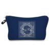 Elegant Ladies Girls Floral Porcelain Geometric Abstract Pattern Cosmetics Bag Makeup Bag Pretty Coin Purse Retro Accessories