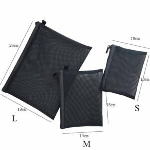 e 1pcs Black Women's Cosmetic Bag Mesh Storage Organizer for Cosmetics Pencil Case veirl Brush Toilet eup  Case