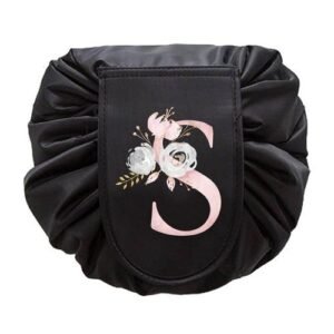 Lazy Cosmetic Storage Bag Cosmetics Pouch Folding Makeup handbag Portable Travel Pink Flower Letter Wash Bag Women Organizer
