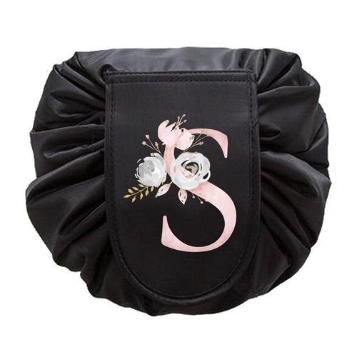 Lazy Cosmetic Storage Bag Cosmetics Pouch Folding Makeup handbag Portable Travel Pink Flower Letter Wash Bag Women Organizer