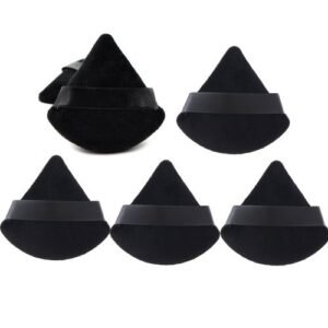 5Pcs Triangle Velvet Powder Puff Pizza Flours Mini Face Makeup Sponge Cosmetics Washable Lightweight Makeup Puff Tools