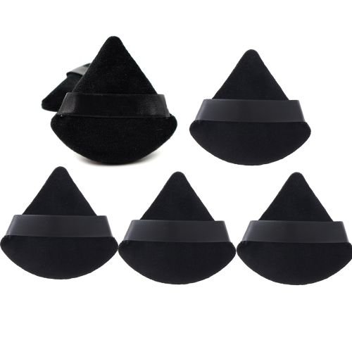 5Pcs Triangle Velvet Powder Puff Pizza Flours Mini Face Makeup Sponge Cosmetics Washable Lightweight Makeup Puff Tools