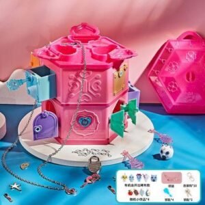 Girl Music Makeup Treasure Box Set Kids Lightting Necklace Cosmetics Princess