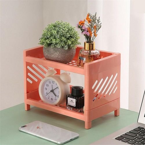 Double Layer Desktop Bathroom Storage Rack Water Drain Basket Multi-functional Bathroom Accessories Cosmetics Kitchen Organizer