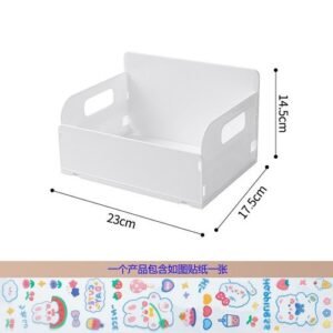 INS Transparent Bookshelf Cosmetics Jewelry Stationery Snacks Folding Storage Box School Stationery Shelves