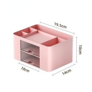 Creative Transparent Drawer Storage Box Desktop Cosmetics Organizer Student Large Capacity Pen Holder   More